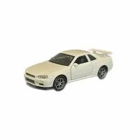 Машинка WELLY NISSAN SKYLINE GT-R R34 / модель машины 1:38 с пружинным механизмом / Белый