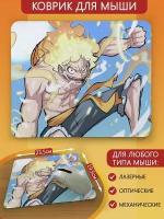 Коврик для мыши с принтом аниме One piece (ван пис, луффи, зоро, нами, робин, санджи, багги) - 2619