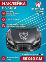 Наклейки на авто стикеры на капот авто на кузов Белый Череп 50х40 см