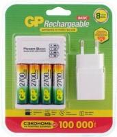 Перезаряжаемые аккумуляторы GP 270AAHC AA 4шт и зарядное устройство с USB кабелем 270AAHC/CPBA-2CR4