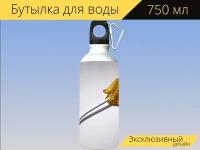 Бутылка фляга для воды "Конфета, леденец, сладости" 750 мл. с карабином и принтом