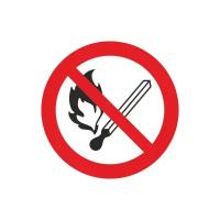 Технотерра Знак безопасности P02 Запрещается пользоваться открытым огнём и курить, 200х200