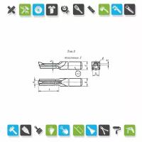 Резец долбёжный для шпоночных пазов тип3 исп.2 32х32х400 а-12мм Р6М5 2184-0557 ГОСТ10046-72