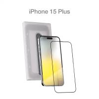 Защитное стекло с аппликатором COMMO для Apple iPhone 15 Plus, прозрачное