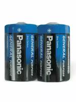 Батарейки Panasonic 2 шт, D R20, солевые, в пленке, 1,5 В (373)