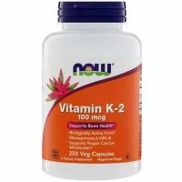 NOW Vitamin K-2 (Витамин К-2) 100 мкг 250 вег капсул (NOW)