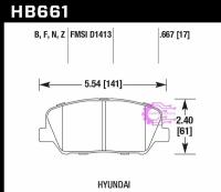 Колодки тормозные HB661N.667 HAWK HP Plus KIA Ceed GT; HYUNDAI VELOSTER, i30