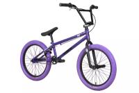 Экстремальный трюковый взрослый велосипед Stark'24 Madness BMX 4 серо-фиолетовый черный