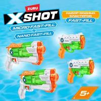 Набор водных бластеров ZURU X-SHOT WATER Fast-Fill Micro + Nano 4 шт. / 2 бластера Микро, 2 бластера Нано, игрушки для мальчиков, 11856