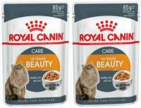 Royal Canin Корм влажный Intense Beauty, для кошек старше 1 года, для поддержания красоты шерсти, кусочки в желе, 85 г, 2 шт