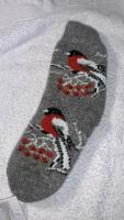"Шерстяные носки" - женские вязаные носки(серый снегирь)