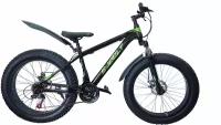 Велосипед Фэтбайк горный Sjeelt 24"x 4.0" фетбайк черно-зеленый