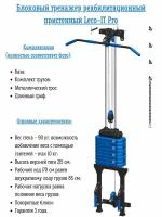 Блоковый многофункциональный реабилитационный тренажер (кроссовер) пристенный Leco-IT Pro