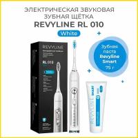 Электрическая зубная щетка Revyline RL 010 белая + Зубная паста Revyline Smart, 75 г