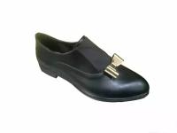 Туфли стильные дизайнерского типа без застежек на резинке классические офисные школьные демисезнные без каблука женские весенние осенние Lino Marano комфортные