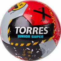 Мяч футбольный TORRES Junior-5 Super NEW гибридный, размер 5 (12-16 лет) поставляется накаченным