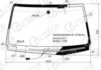 Стекло Лобовое (Обогрев Щеток/ Антенна) Toyota Hilux Pick Up 15- / Fortuner 15- XYG арт. 8424AGNGNAH1F LFW/H/X