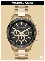 Мужские часы наручные Michael Kors золотые черный циферблат