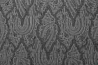 Ткань Шерсть-стрейч Etro чёрный узор пейсли на сером меланже, ш146см, 0,5 м