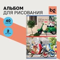 Альбом для рисования 40л., А4, на гребне BG "Хвостатый гонщик", 2 дизайна