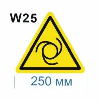 Предупреждающие знаки W25 Внимание. Автоматическое включение, запуск оборудования ГОСТ 12.4.026-2015 250мм 1шт