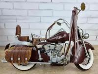 Фигурка мотоцикл BROWN INDIAN, Металл 33х17х20см, Коллекционная модель Art 1284