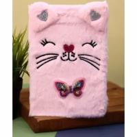 Блокнот плюшевый Ilikegift «Funny cat», pink