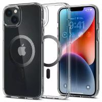 Чехол Spigen Ultra Hybrid (MagFit) для iPhone 14 Plus, прозрачный/карбоновое кольцо