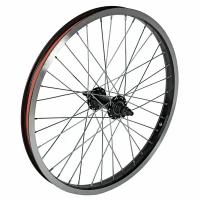 Колесо переднее 20" для BMX, двойной алюм. обод 36H, алюм. втулка, ось 3/8" 165 мм, черный