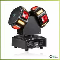 REXUS MH-240 "Minion" - LED голова вращения, лучи BEAM 8*10Вт (RGBW), Лазер Red/Green, Strob Gold Lamp 8*5Вт