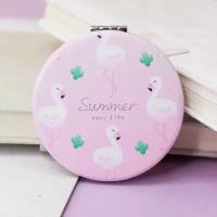 Зеркало карманное складное Flamingo summer four pink с увеличением