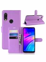 Brodef Wallet Чехол книжка кошелек для Xiaomi Redmi 7 фиолетовый