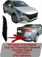 Молдинг (накладка) заднего бампера правый Hyundai Solaris 2020-2023