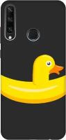Матовый Soft Touch силиконовый чехол на Huawei Y6P, Хуавей У6Р с 3D принтом "Duck Swim Ring" черный