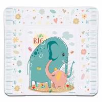 Пеленальный матрас Babycare 82 х 73 (BC01), слоненок, голубой