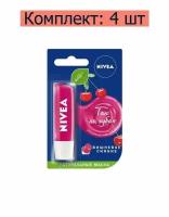 Nivea Бальзам для губ Вишневое сияние, 4,8 г., 4 шт