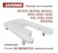 Приставной столик для швейных машин Janome 7515 / 7519 / 7522 / RS2019s / 5515 / 5522 / 5519 / 415 / 419s / 423s / Стол для швейной машинки расширительный 303-403-005