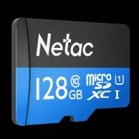 Карта памяти MicroSDXC 128GB Netac P500 Standard Class 10 UHS-I (90 Mb/s) + SD адаптер