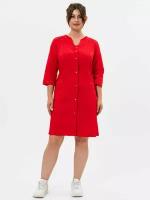 Медицинский женский халат 304.4.2 Uniformed, ткань сатори стрейч, укороченный, рукав 3/4, на кнопках, цвет красный, рост 170-176, размер 56