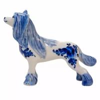 Фарфоровая статуэтка "Китайская хохлатая собака" от бренда "Породистая Гжель"
