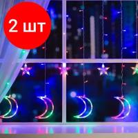 Гирлянда Luazon Lighting Бахрома, 2,7*0,9 м, "Месяц", 138 LED, свечение мультиколор, 8 режимов, 220 V (BH. DECOR. IP20.220.13.42.1.01)