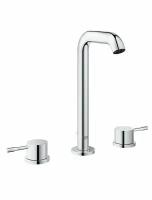 Смеситель для раковины GROHE Essence+ на 3 отверстия с донным клапаном и высоким изливом, хром (20299001)