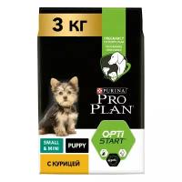 Сухой корм Purina Pro Plan для щенков мелких и карликовых пород, курица и рис, 3кг