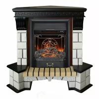 Электрокамин RealFlame Stone Corner STD AO с очагом Majestic Lux Black