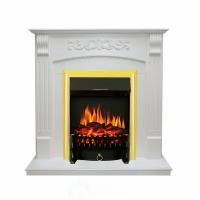 Каминокомплект Royal Flame Sorrento угловой - Белый дуб с очагом Fobos FX Brass