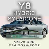 Комплект дворников 24" / 600 мм и 20" / 500 мм на Volvo S90 234 2016-2022 Гибридных силиконовых щеток стеклоочистителя Y8 - Кнопка (Push button)