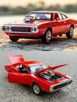 Машинка металлическая Dodge charger red 1:32, Коллекционная модель для взрослых, Игрушечный автомобиль с звуковыми и световыми эффектами для детей