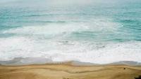 Картина на холсте 60x110 LinxOne "Пляж море горизонт берег волна" интерьерная для дома / на стену / на кухню / с подрамником
