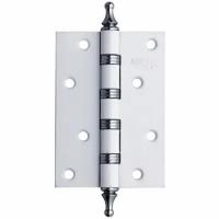 Петля дверная с четырьмя подшипниками Adden Bau . 100X70X2.5 4W WHITE / CHROME (цвет белый / хром), 1шт