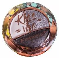 Farres cosmetics Тени для век Kiss me, 3-х цветные, №08 Черный, серый, белый тон